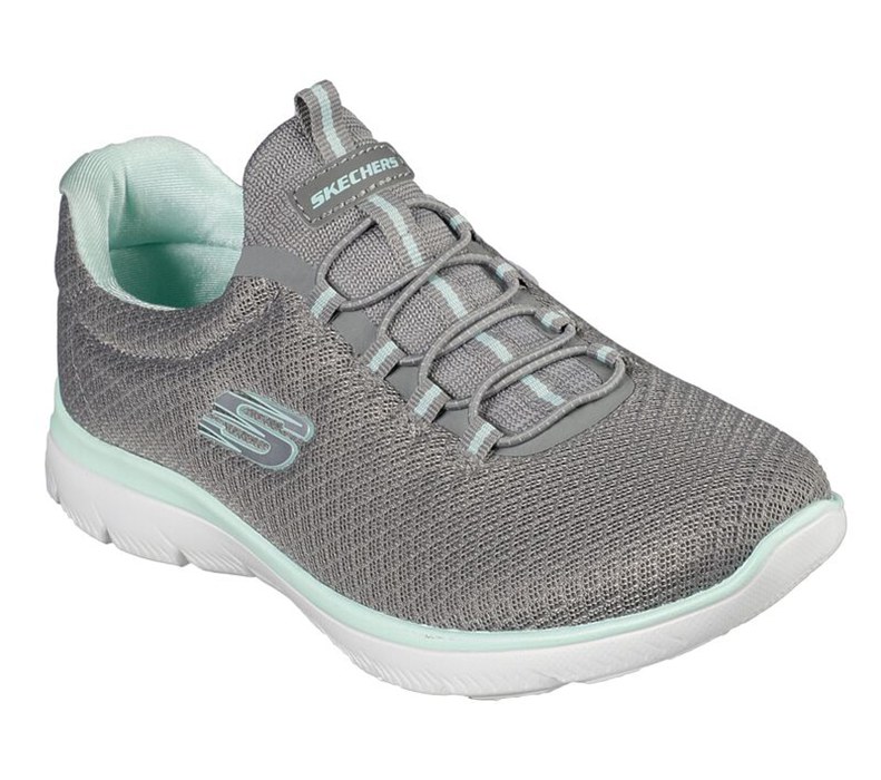 Skechers Summits - Womens Sneakers Grey/Light Turquoise [AU-SQ7467]